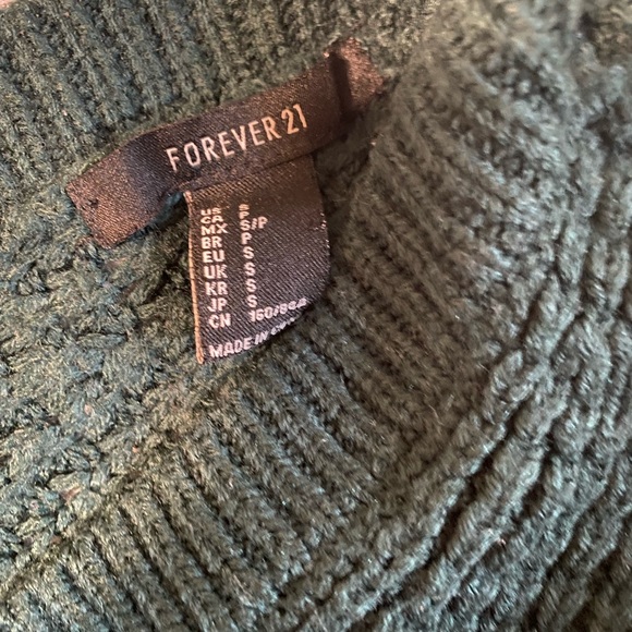 Deep Forest Green Knit Oversized Sweater - Picture 10 of 11